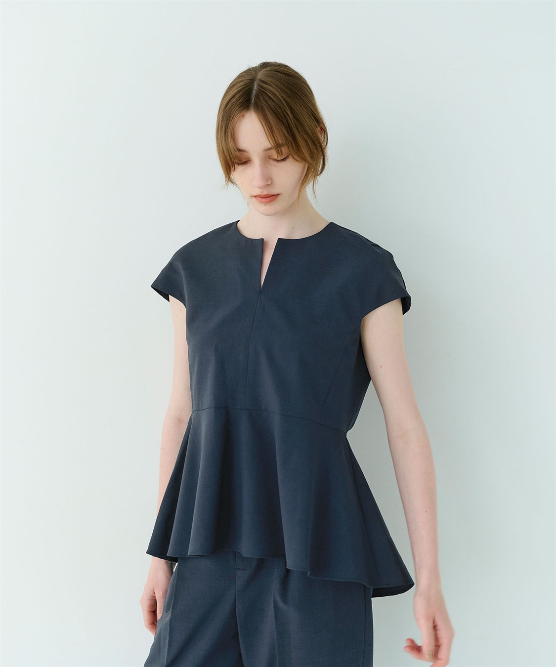 N.O.R.C ウォッシャブルペプラムブラウス【CLEAN MOTION】_main