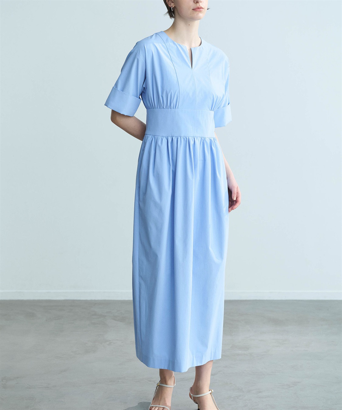 N.O.R.C ソフトタイプライターコクーンワンピース【COOL MOTION】_main