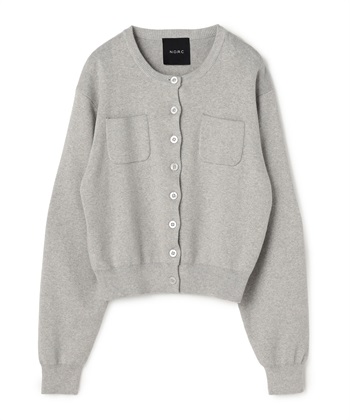 コットンカシミヤニットカーディガン(ライトグレー-F)