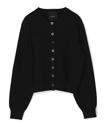 コットンカシミヤニットカーディガン(ブラック-F)