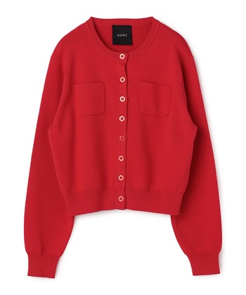 コットンカシミヤニットカーディガン(レッド-F)