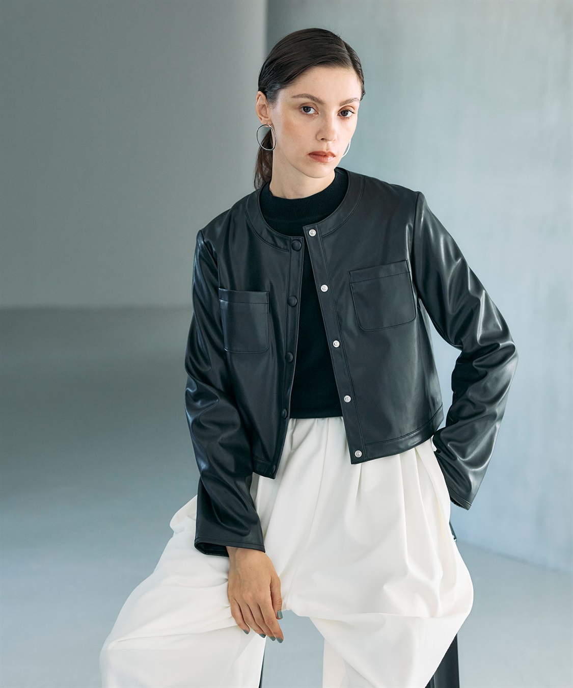 N.O.R.C フェイクレザーショートジャケット_main