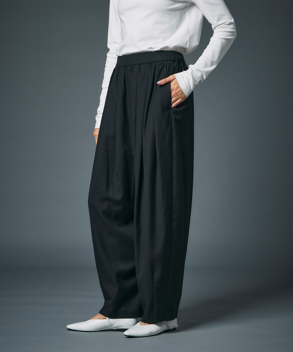 N.O.R.C &lt;FITTING CAMPAIGN対象&gt;ウールライクボリュームドロストパンツ