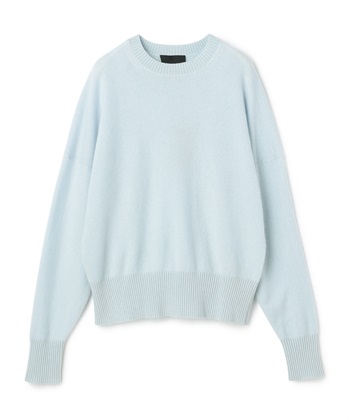 【CASHMERE100%】カシミヤクルーネックニット(サックス-F)