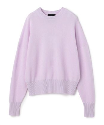 【CASHMERE100%】カシミヤクルーネックニット(ライラック-F)