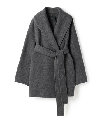 ウールメルトンミドルリバーコート(チャコール-F)