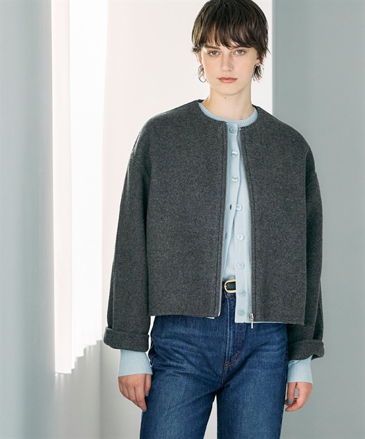 アウター ウールメルトンミドルリバーコート レディース　N.O.R.C ノーク N.O.R.C ウールメルトンミドルリバーコート （キャメル