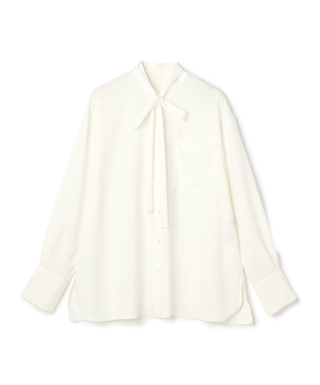 N.O.R.C バックサテンストレッチボウタイブラウス_variation_1