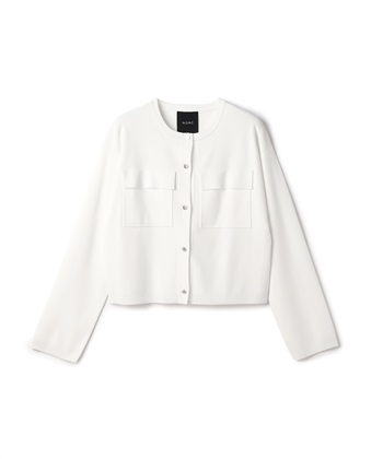 ショートニットジャケット【CLEAN MOTION】(ホワイト-F)