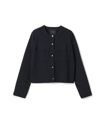 ショートニットジャケット【CLEAN MOTION】(ネイビー-F)