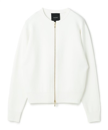 Wジップニットブルゾン【CLEAN MOTION】(ホワイト-F)