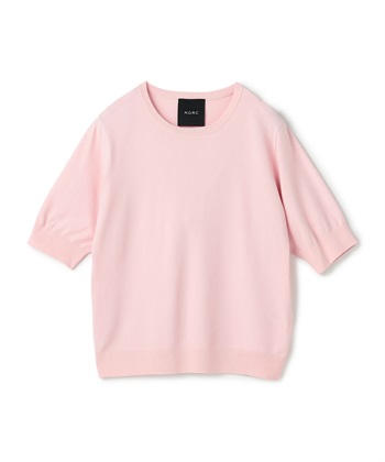 ハーフスリーブニット【CLEAN MOTION】(ピンク-F)