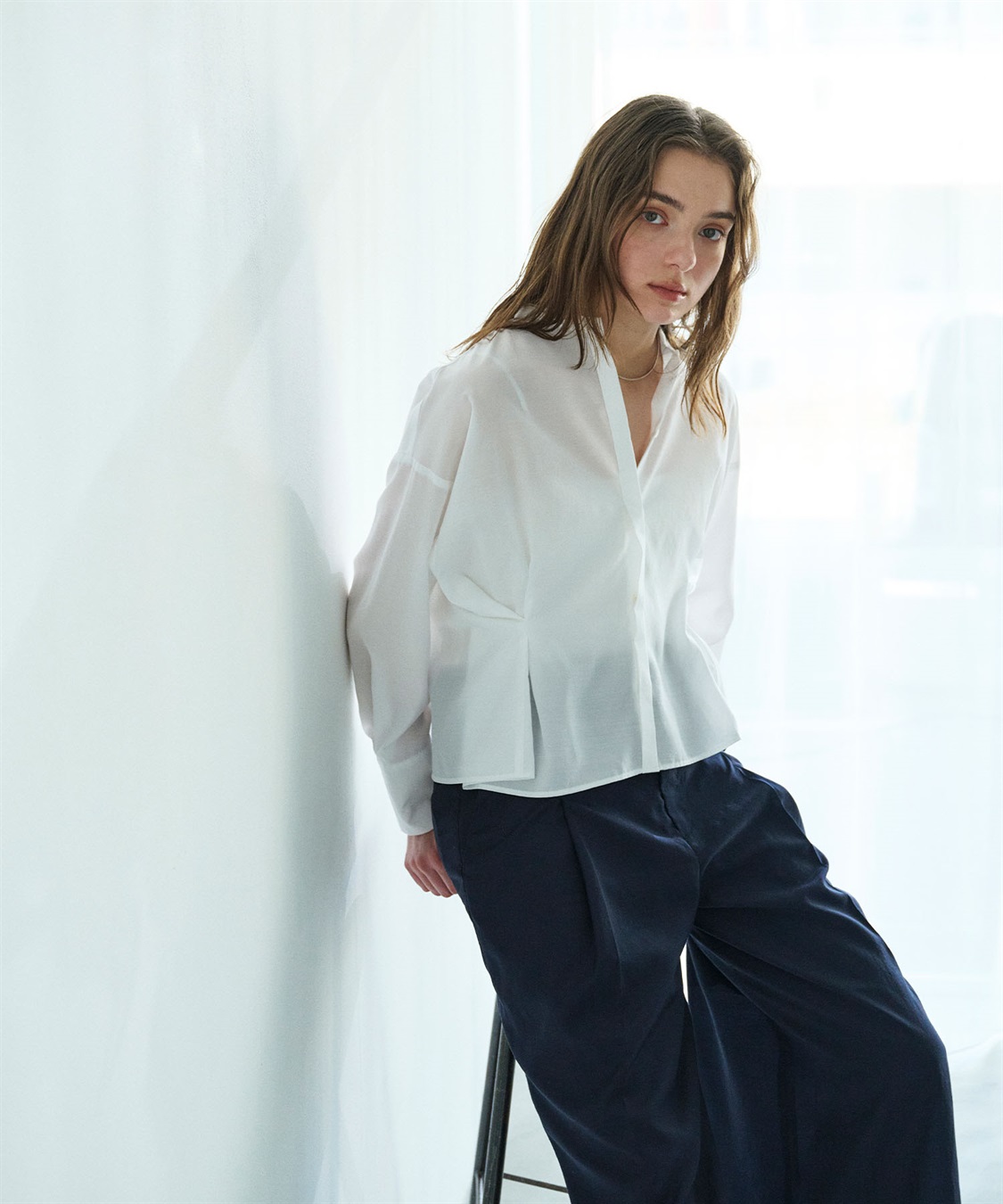 N.O.R.C ブライトローン撥水フォルムブラウス【AIRY MOTION】