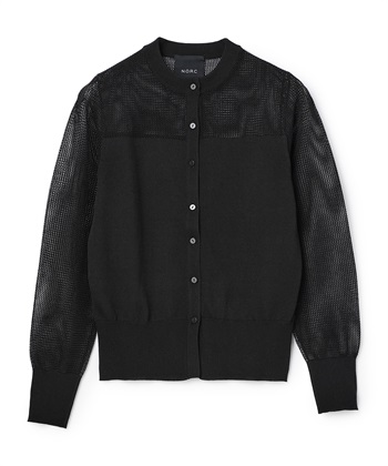 メッシュニットカーディガン(ブラック-F)