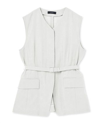 【トリアセリネン】ベルト付きジレ(ホワイト-F)