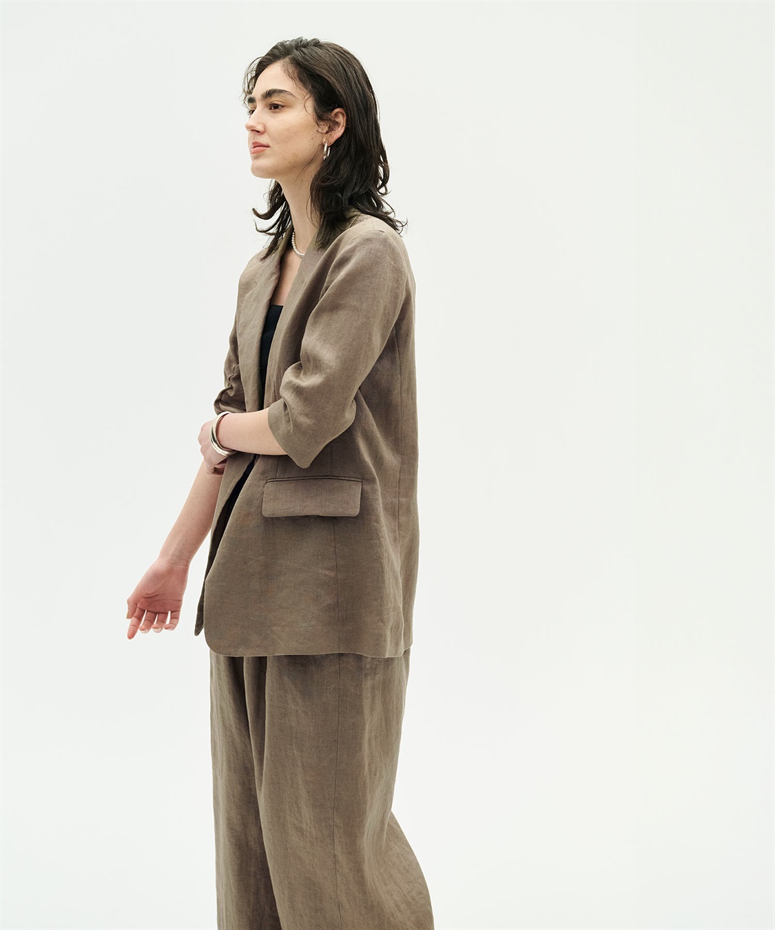 N.O.R.C 【フレンチリネン】ハーフスリーブジャケット