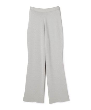 <FITTING CAMPAIGN対象商品> 【ウォッシャブル】クールフレアニットパンツ(ライトグレー-1)