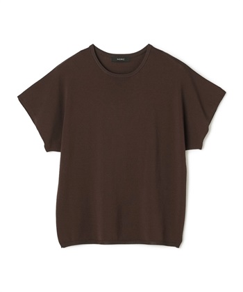 【ウォッシャブル】クールニットTEE(ブラウン-F)