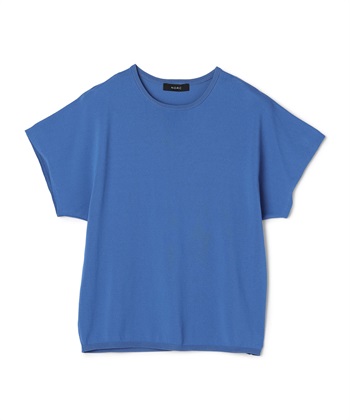 【ウォッシャブル】クールニットTEE(ブルー-F)