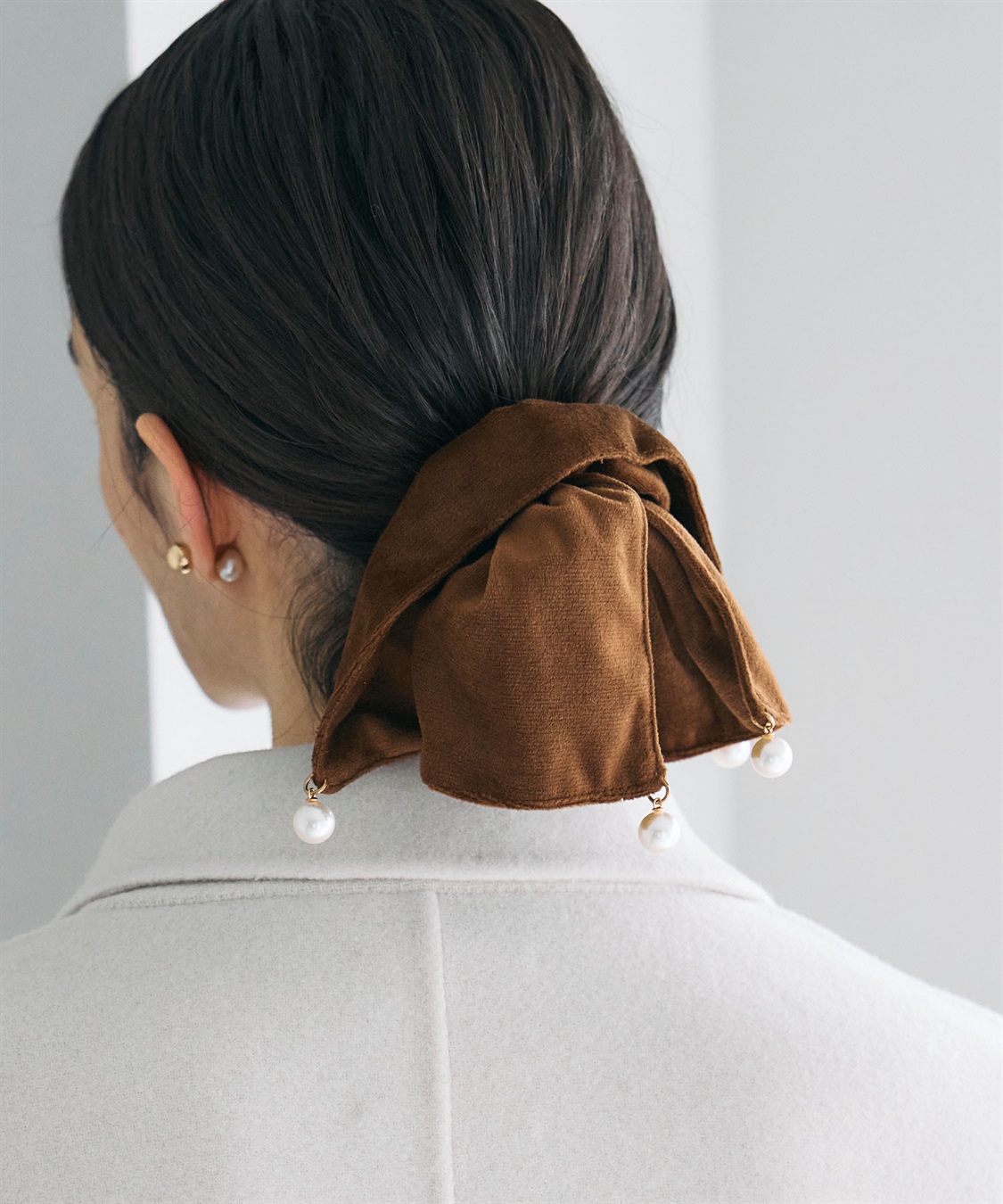 N.O.R.C 【TRESSE】SQUARE CHOUCHOU WITH PEARLS_variation_2
