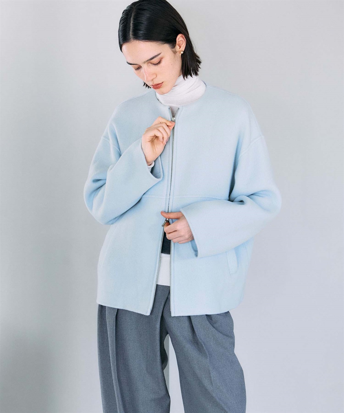 N.O.R.C 【PRE ORDER 10%OFF 9/20まで】ウールメルトンジップミドルリバーコート