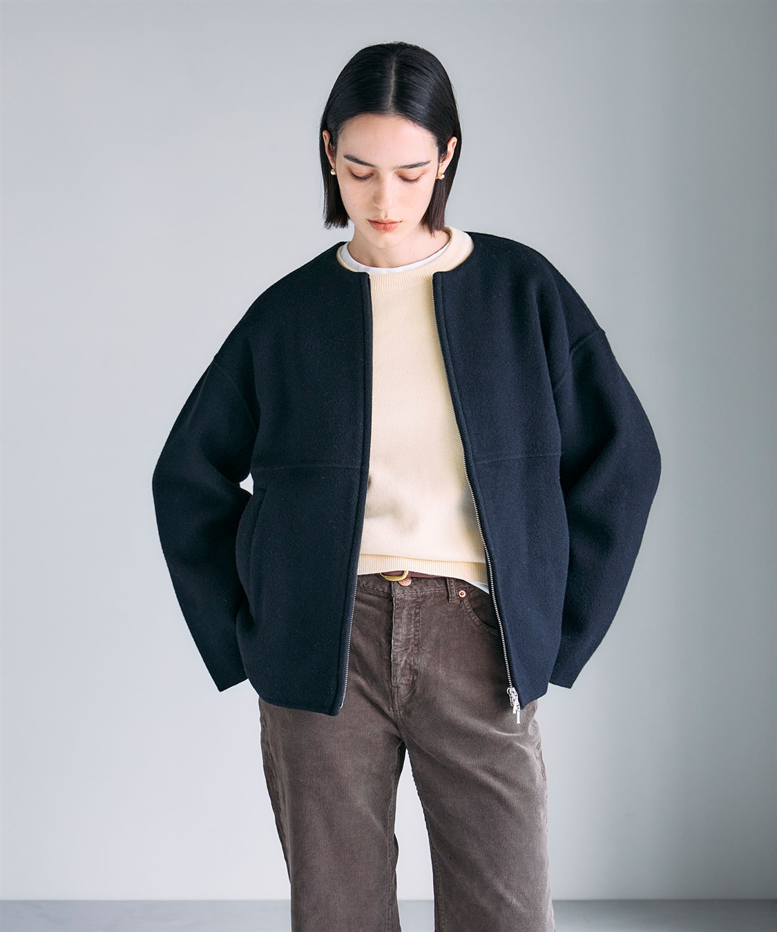 N.O.R.C 【PRE ORDER 10%OFF 9/20まで】ウールメルトンジップミドルリバーコート_variation_1