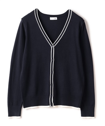 CROSS FUNCTION 《UVカット》おうちで洗える　バイカラーVネックカーディガン【CF/クロスファンクション】_variationthumb_3