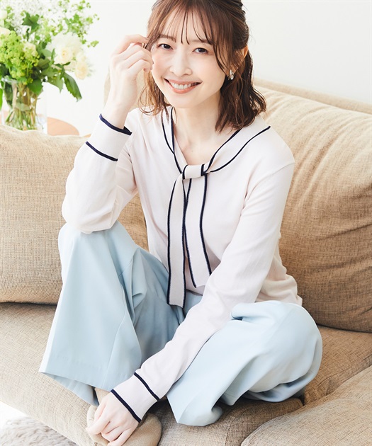 極美品　20ss theoryluxe　ウォッシャブルボウタイプルオーバーニット 692080_L.jpg
