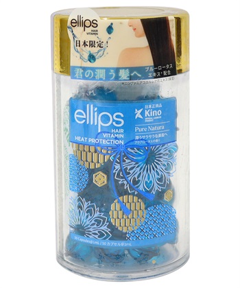 ellips/エリップス ヘアオイル ピュアナチュラ(アクアロータスの香り)50粒入(ブルー-50P)