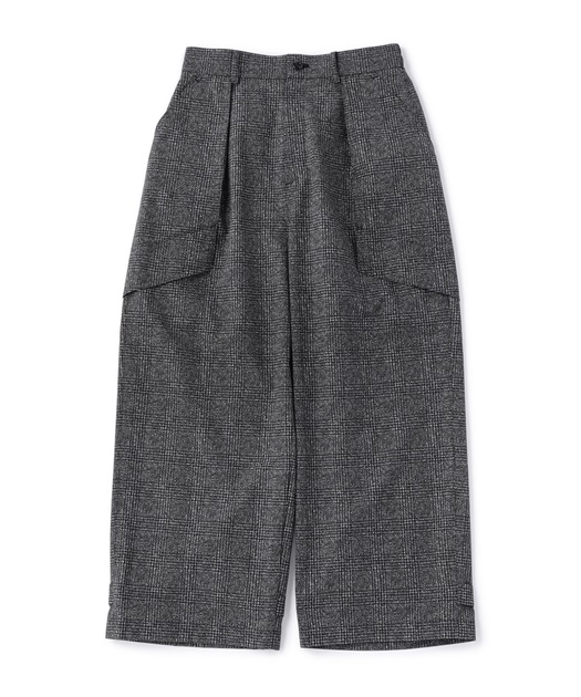 グレンチェックプリントクロップドパンツ
