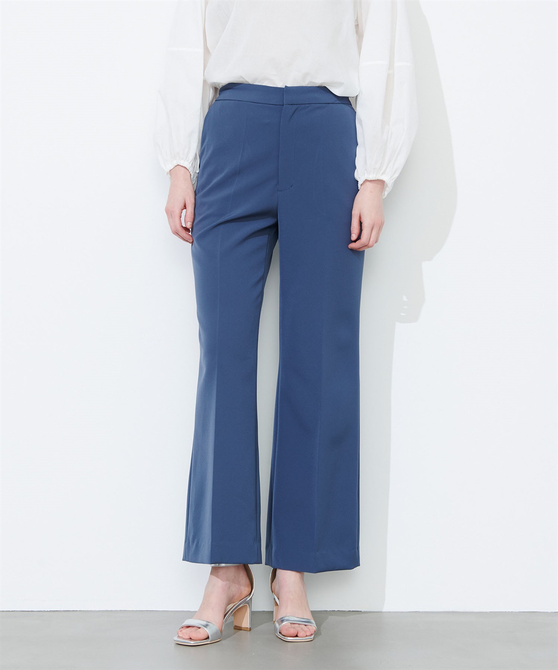 新品 ノーリーズ ウォッシャブルストレッチダブルクロスフレアブラウス  