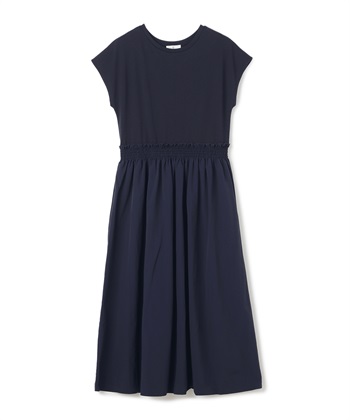 《汗染み防止》エブ楽 ドッキングワンピース(ネイビー-Ｍ)