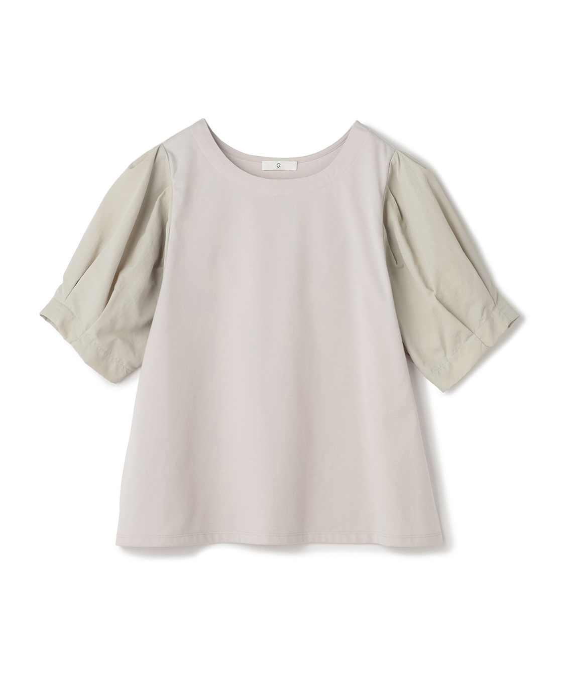 CROSS FUNCTION 《汗染み防止》エブ楽 異素材ドッキングボリュームスリーブカットソー_variation_1