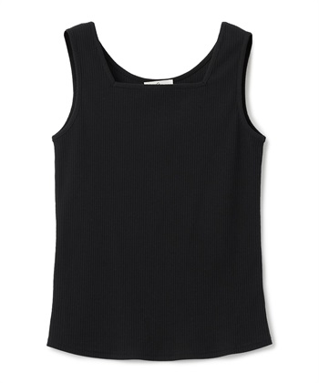 《UVカット》エブ楽 前後2wayテレコタンクトップ(ブラック-Ｍ)