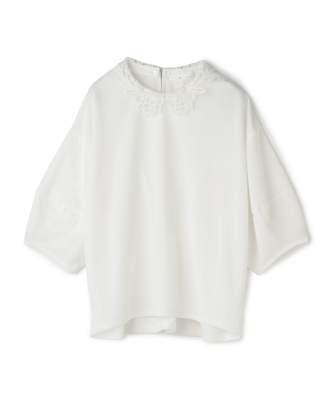 CROSS FUNCTION 《ストレッチ》サマ美え レース衿ジョーゼットバルーンスリーブトップス_variation_1
