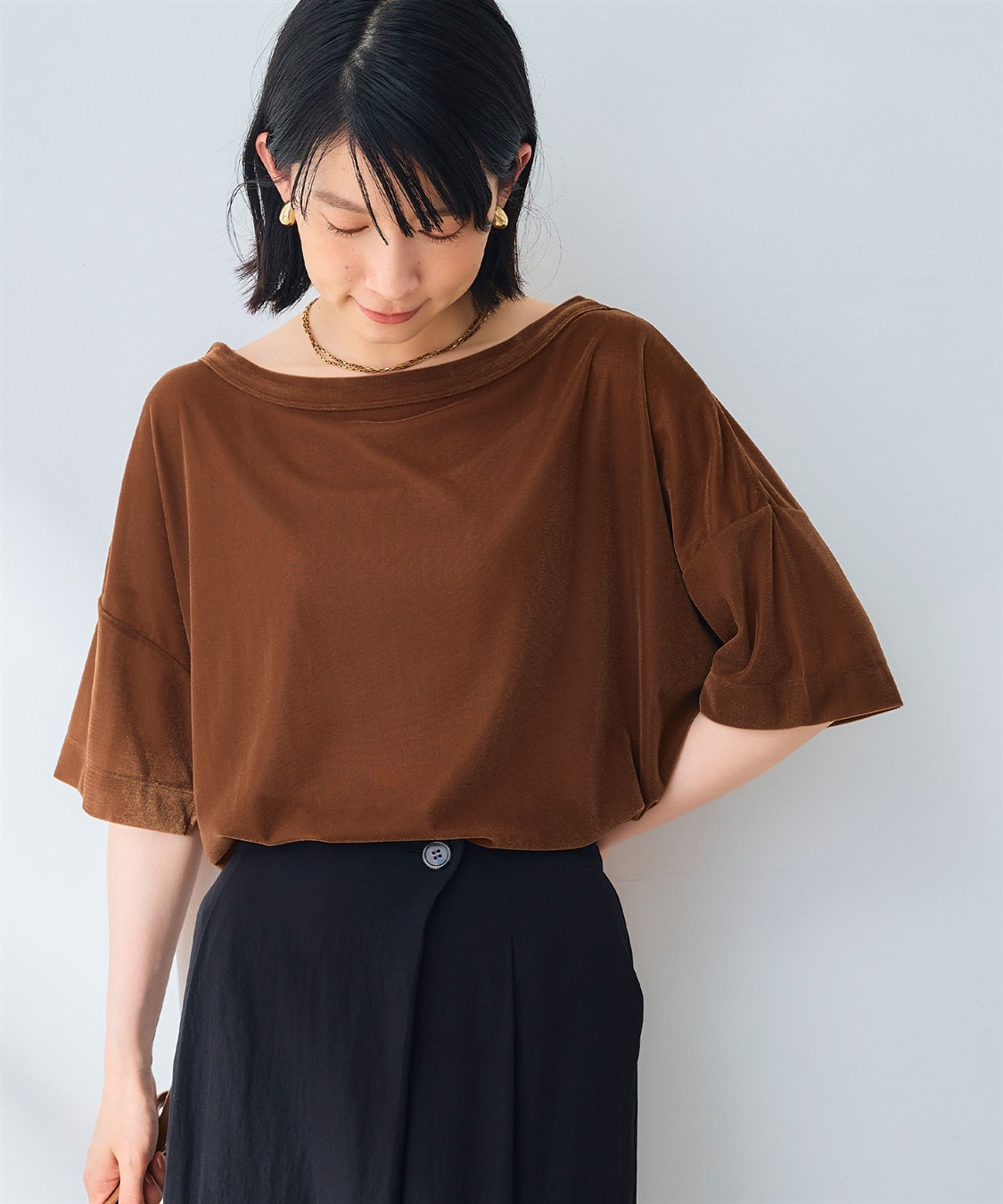 CROSS FUNCTION 《高通気性》エブ楽 セミシアースキンベロアTシャツ_variation_2