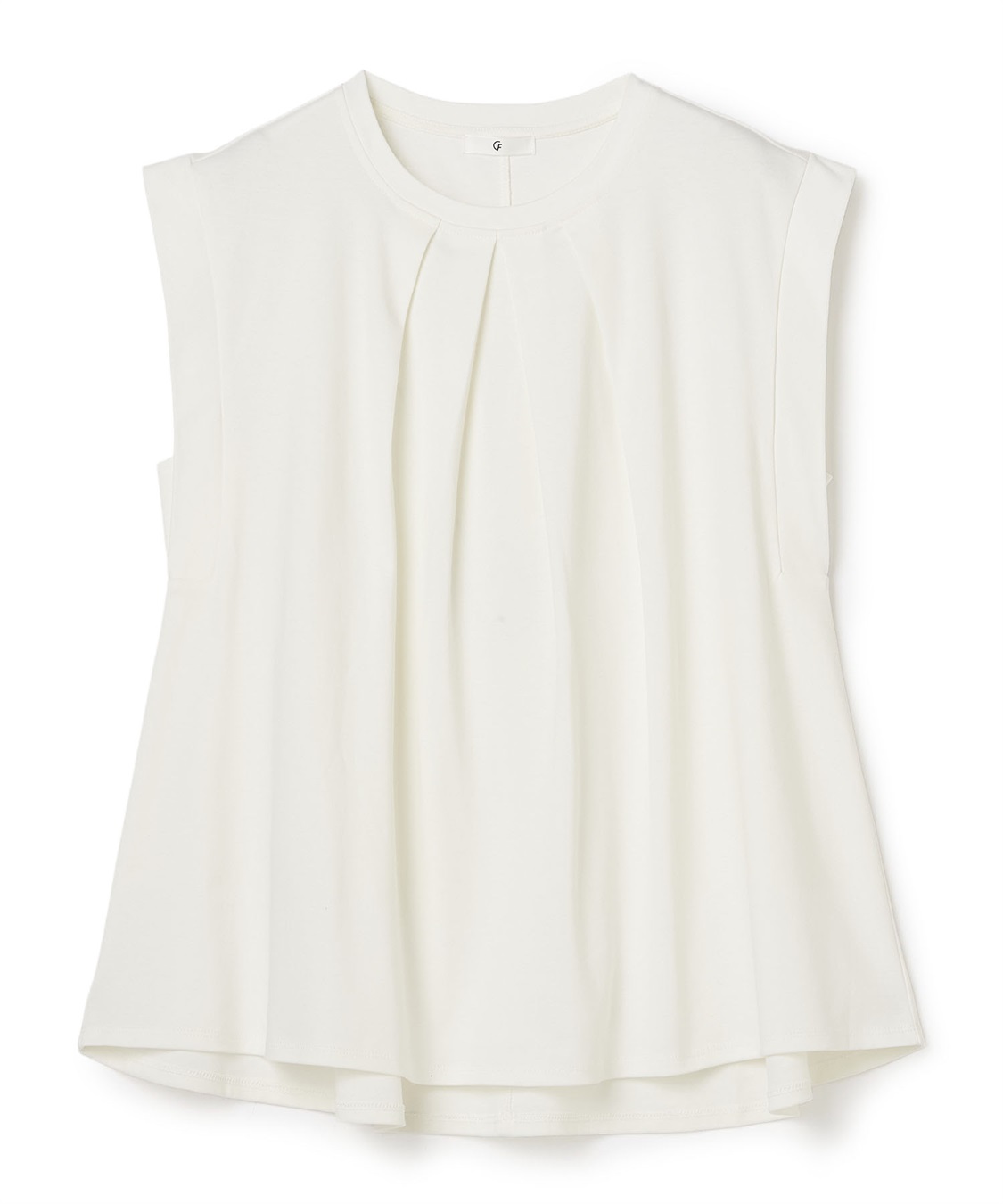 CROSS FUNCTION 《汗染み防止》エブ楽 天竺フロントタックノースリーブTシャツ_variation_1