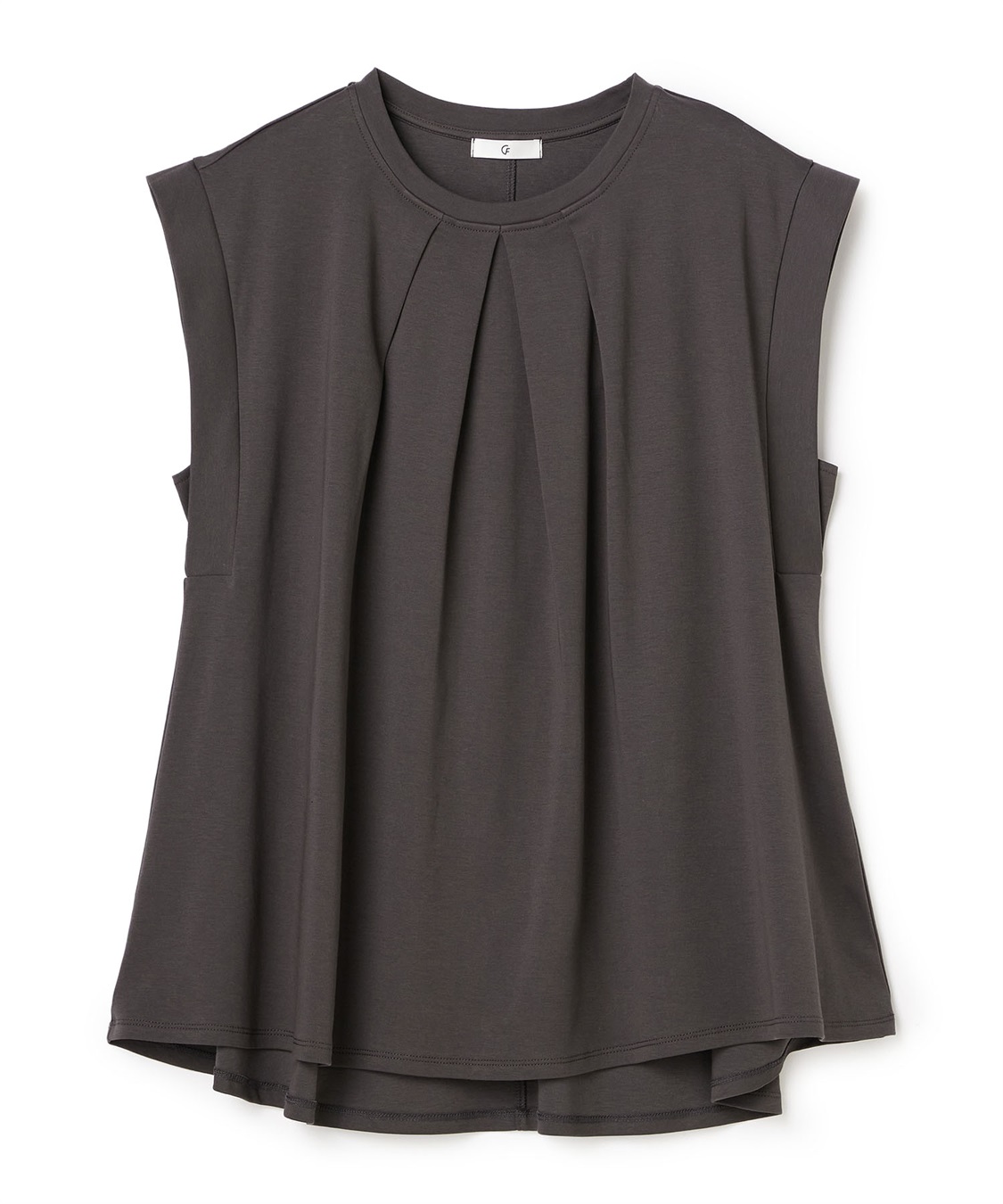 CROSS FUNCTION 《汗染み防止》エブ楽 天竺フロントタックノースリーブTシャツ_variation_2