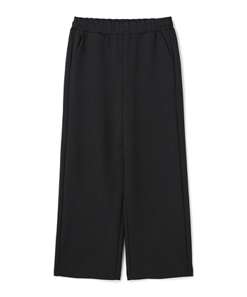 《ストレッチ》スウェットワイドパンツ(ブラック-Ｍ)