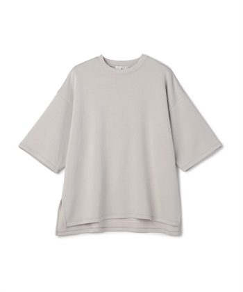 《UV/接触冷感》エブ楽 なめらかダンボール ビッグシルエットTシャツ(グレー-Ｍ)