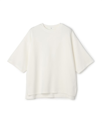 《UV/接触冷感》エブ楽 なめらかダンボール ビッグシルエットTシャツ(オフ-Ｍ)