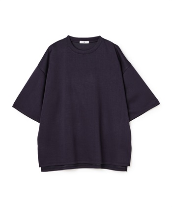 《UV/接触冷感》エブ楽 なめらかダンボール ビッグシルエットTシャツ(ネイビー-Ｍ)