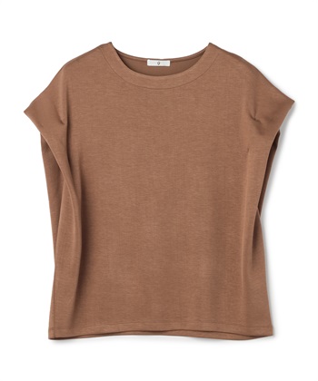 《UV/接触冷感》エブ楽 なめらかダンボール フレンチスリーブドルマンTシャツ(キャメル-Ｍ)