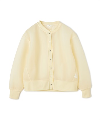 《マシンウォッシャブル》エブ楽 シアースナップボタンカーディガン(ベージュ-Ｍ)