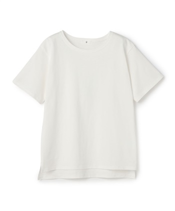 《汗染み防止》裾スリットベーシックTシャツ(オフホワイト-Ｍ)