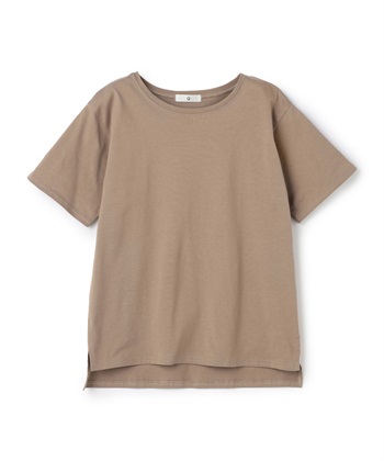 《汗染み防止》裾スリットベーシックTシャツ(モカ-Ｍ)