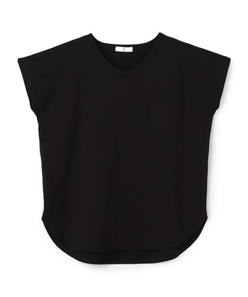 《汗染み防止》フロントポケットTシャツ(ブラック-Ｍ)