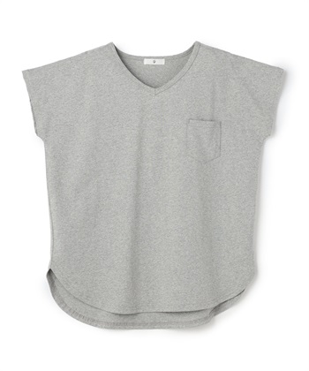 《汗染み防止》フロントポケットTシャツ(杢グレー-Ｍ)