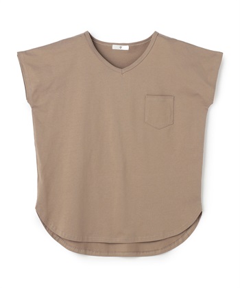 《汗染み防止》フロントポケットTシャツ(モカ-Ｍ)