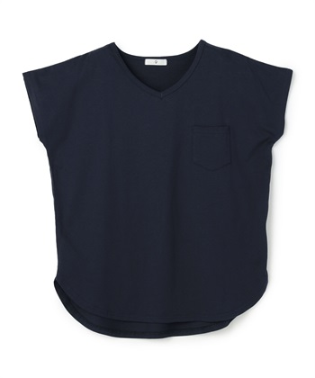 《汗染み防止》フロントポケットTシャツ(ネイビー-Ｍ)